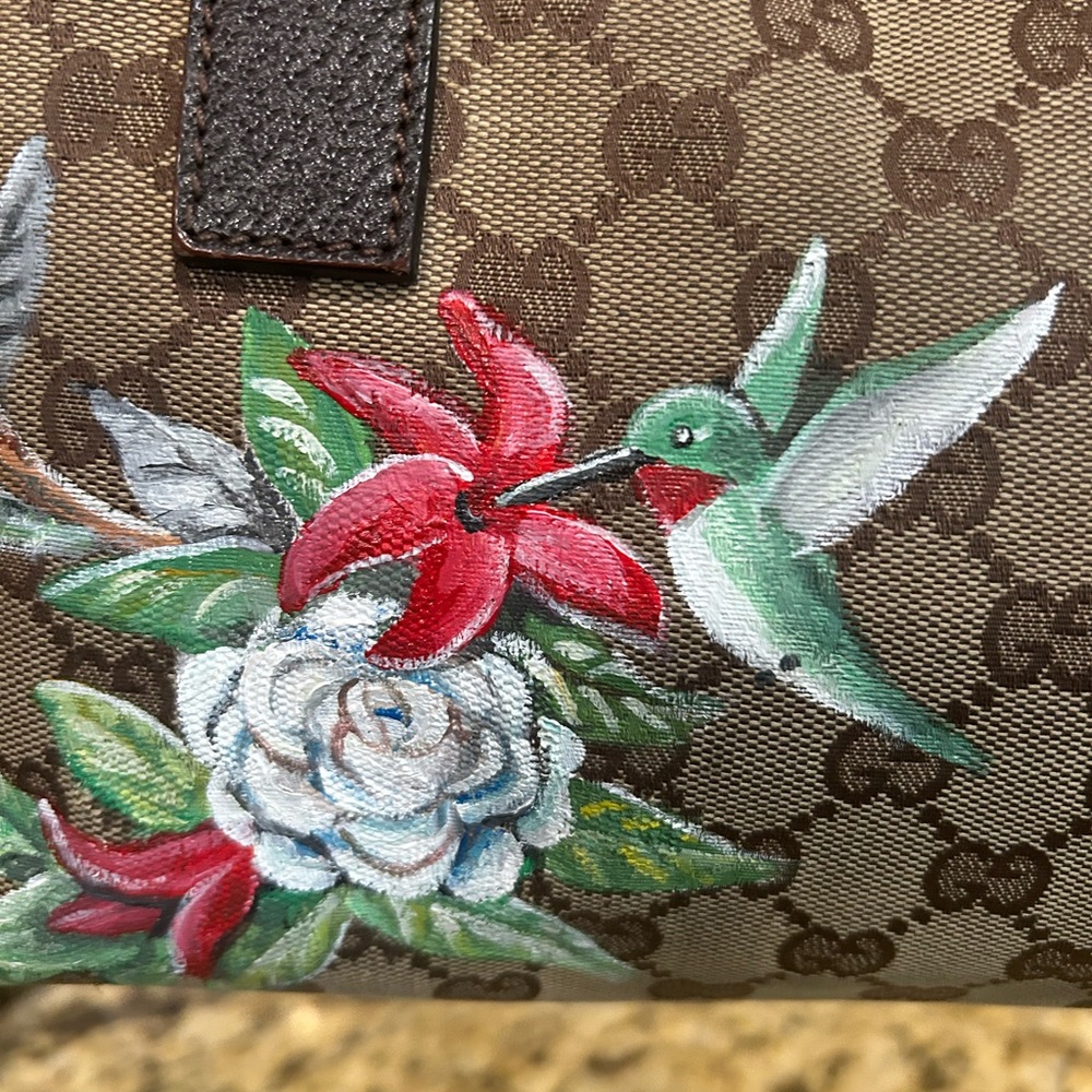 Gucci Brown GG Canvas Floral Print - Picture 10 of 16